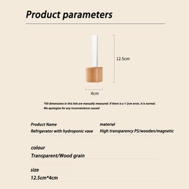 3 PCS Fridge Magnet Wood Vase,Decorative Fridge Magnets,Creative Refrigerator Sticker Home Decor Magnetic Stickers with Flower Planter,Mini Vase Planter Magnets for Refrigerator, Locker and Kitchen