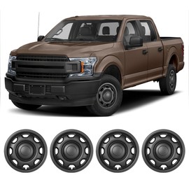 Winjet 17'' Wheel Covers Replacements Hubcaps for 2010-2025 Ford F-150 Wheel Rim Covers, [Only Fit Iron Hub & Steel Wheel] Snap On Installation(17 Inch Set of 4, Matte Black)