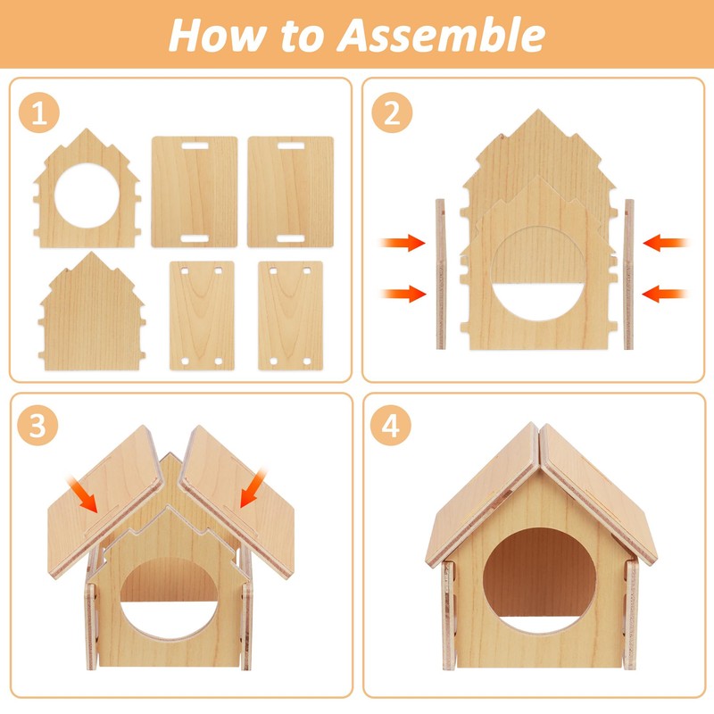Lollanda Wooden Guinea Pig House - Small Animal Hideout for