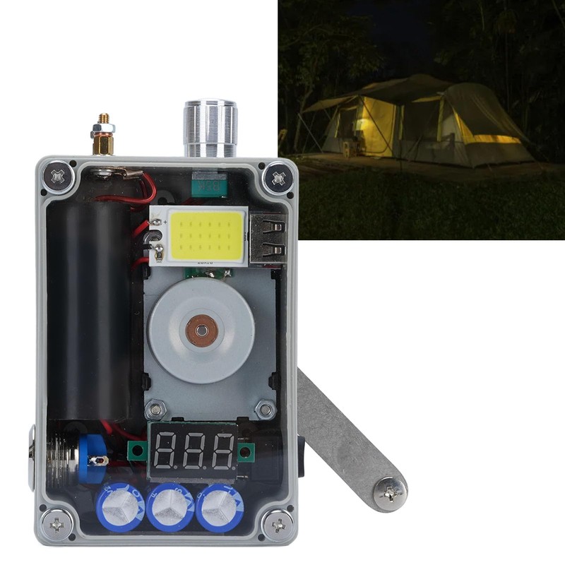 Hand Crank Generator, Fast Charging Portable Power Station with COB
