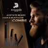 Bossman Juego de 3 peines de acetato para barba, pelo