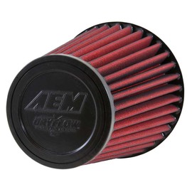AEM 21-2075DK Universal DryFlow Clamp-On Air Filter: Round Tapered; 5 in (127 mm) Flange ID; 8 in (203 mm) Height; 7.438 in (189 mm) Base; 4.438 in (113 mm) Top