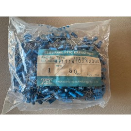 REC Radial Type Electrolytic Capacitors 1uF 50V 1MFD 50WV New Lot of 500 Pcs