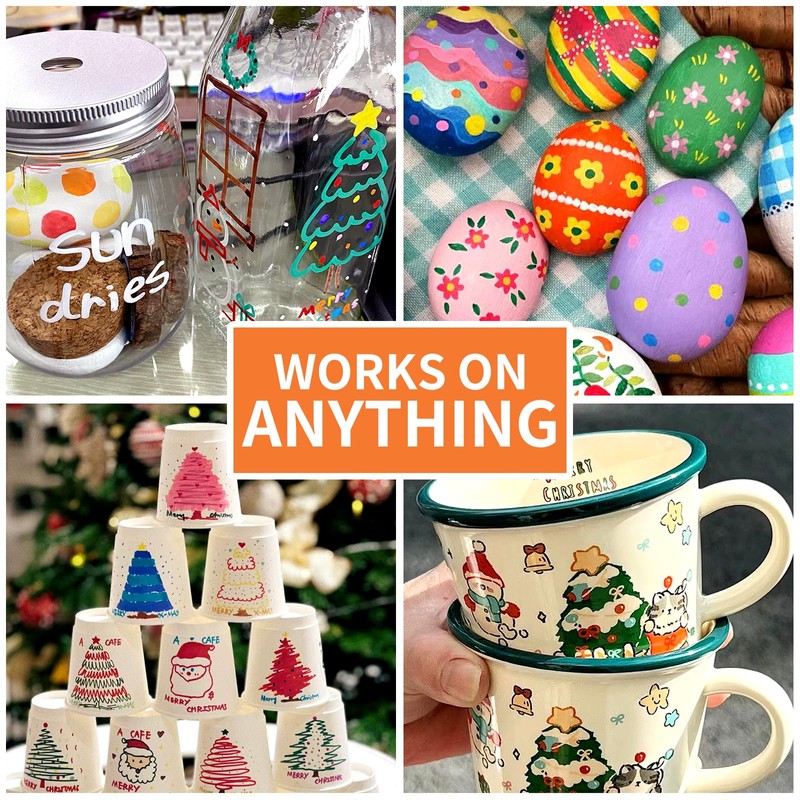 Black Paint Pens Permanent Paint Markers - 24 Pack Oil