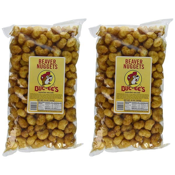 Buc-ee's Famous Beaver Nuggets Sweet Corn Puff Snacks, 13 Ounces (Pack of Two 13 Ounce Bags - 26 Ounces Total))