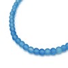 Bright Blue Anklet, 4mm Frosted Glass Beads on Elastic :