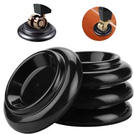 Piano Caster Cups for Upright Piano - Piano Leg Floor Protectors Super Hard ABS Plastic Piano Leg Coasters for Hardwood Floor Furniture (Black)