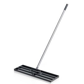 CRMCC Lawn Leveling Rake 30" x 10" with 78" Adjustable Stainless Steel Handle - Heavy Duty Wide Leveling Tool for Large Areas, Grass & Soil Leveler