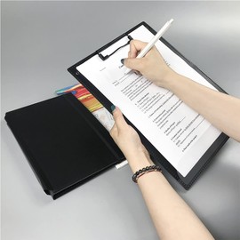 Binder A4 Vertical Folding Clipboard, Clip File, Black, Fashionable, PP, Clipboard, Plastic, Document Folder, Black, Writing Pad, Storage, Easy to Use, Multifunctional Office Supplies, Conference Pad,