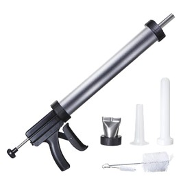 Weston Original Beef Jerky Gun Kit, Makes Flat and Round Snack Sticks, 1.5lbs Meat Capacity, With Sausage Funnel, 2 Nozzles, Stomper and Two Cleaning Brushes, Gifts for Men, Black (37-0150-W)