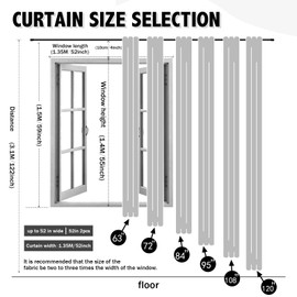 Anytime Home Curtains Blackout and Sheer Layered Solid Window Curtain Panel Pair with Grommet Top, 52Wx63L,Beige