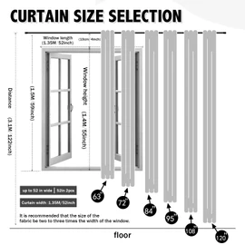 Anytime Home Curtains Blackout and Sheer Layered Solid Window Curtain Panel Pair with Grommet Top, 52Wx63L,Beige