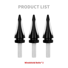 HDBUBALUS Spike Windshield Windscreen Black Screws For Harley Street Electra Glide 96-2013
