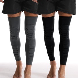 Lvpradior Knee calf protector support pad protector padded lengthened breathable outdoor mountaineering football basketball cycling protective gear safety protection equipment leg guards 1 pair (M)