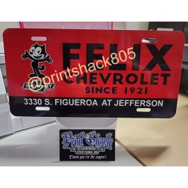 Printshack805 Felix The Cat License Aluminum Plate Insert Lowrider Chevy Truck Car Var. NEW - Red