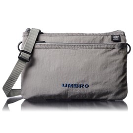 Umbro Sacoche Soft Lightweight Nylon Shoulder Bag with Logo Embroidery, gray