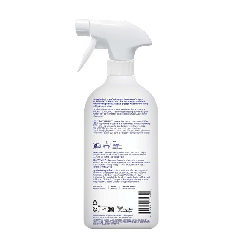 ATTITUDE All Purpose Cleaner Spray, EWG Verified, Vegan, Made with