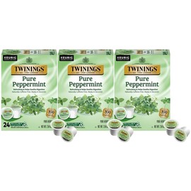 Twinings Pure Peppermint Tea Single Serve K-Cup Pods for Keurig, Naturally Caffeine Free, Made with 100% Pure Peppermint, 72 Count, Enjoy Hot or Iced