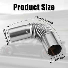 Taicols Diesel Heater Exhaust Pipe, Stainless Steel 24mm with 2 Clamps, Suitable for Webasto Ebersacher Diesel Ship Heater 13cm Exhaust Pipe and Tip