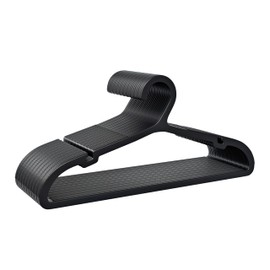 ABHENG 30 Pack Clothes Hangers, Non Slip Plastic Coat Hangers, Space Saving Hangers, Heavy Duty, Hanging Dry Wet Clothes, 16.4" x 8.3", Black, UAPY0530B