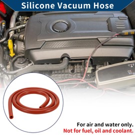 Hihaha Silikon-Vakuumschlauch Automobil-Vakuumschlauch Hochtemperatur 5,5 Ft 5/16" 8mm ID 2,5mm Dicke 1 Stück Rot