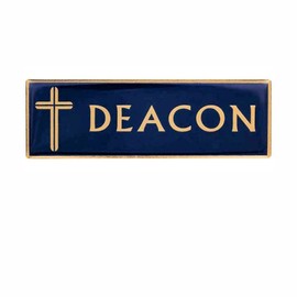 Deacon Magnetic Badge Pin Blue, Gold Large Pack of 2 by Sterling Gifts