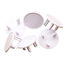 3 Hole ABS Socket Proofing Electrical Protector for, Safer for Babies and Kids, Firmer Fixing, and (Round-white)