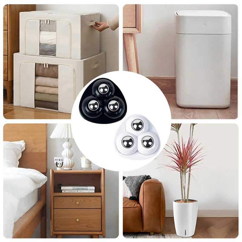 VEGCOO Set mit 16 selbstklebenden Lenkrollen, 360 Grad, Mini-Kugelrollen, selbstklebend,