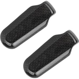 GOTOTOP Cubierta de la Palanca de Cambios del Coche Cubierta de la Palanca de Cambios de Fibra de Carbono 2 Piezas de Carbono Seco Brillante Liso Protección de Ajuste de Fácil Instalación para