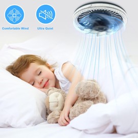 Megaluz LV34W03 ventilador de techo con lampara led 34w, enchufe E27, 10 pulgadas, luz blanca fría, aspas externas, motor silencioso (Control por apagador).
