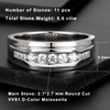 Heinlov Moissanite Mens Wedding Band 925 Sterling Silver Men's Engagement