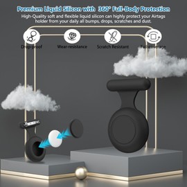 Frylaa 2 Packs AirTag Holder Case for Kids Waterproof,Hidden AirTag Case with Brooch Pin Holder,Item Locator,Anti Lost GPS Tracker Item Finder for Child/Kids/Elderly/Pets/Clothing-Black+White