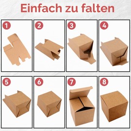 50 x Gift Boxes Kraft Paper 5 x 5 x 5 cm, Cardboard Boxes, Paper Boxes with Lid, Easy to Assemble for Wedding, Party, Christmas