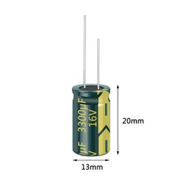 PENGLIN 10pcs Electrolytic Capacitors Aluminum Electrolytic Capacitors 16V 3300UF 105℃ 13X20mm High Frequency Low Resistance Long Life (16V 3300μF)