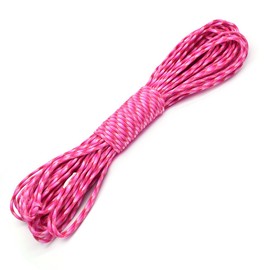 100ft Type III 7 Strand Core Paracord 550 Parachute (100# Mix Pink)