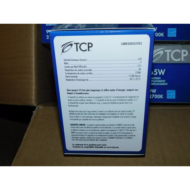 TCP NEW TCP 2 Pack L8BR30D1527K2 LED Light Bulbs 9W=65W