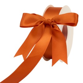 DINDOSAL Terracotta Ribbon 1 Inch Burnt Orange Satin Ribbon Terracotta Silk Ribbon for Wedding Decor Orange Ribbon for Bridal Bouquet Ribbon for Crafts Party Decoration - 25Yards