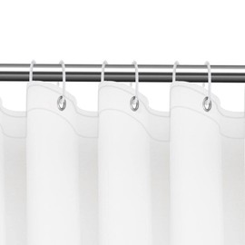 FGY Shower Curtain Liner, 72 X 72 INCH PEVA Shower Curtain Liner, Plastic Shower Liner with 12 Metal Grommet, Waterproof & Washable Shower Curtain Liner for Bathroom, White