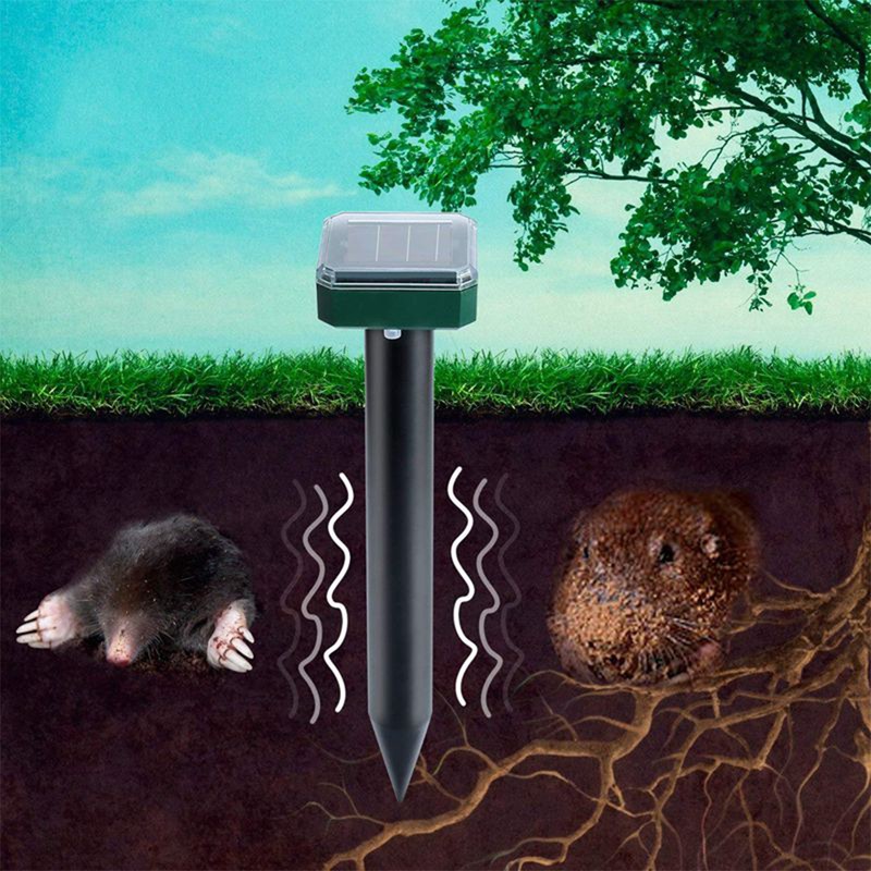 Ultrasonic Solar Mole Snake Mouse Pest Rodent Repeller Outdoor Garden