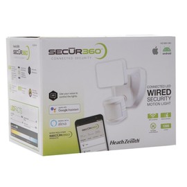 Heath Zenith Secur360 LED Motion Sensor WiFi Outdoor Security Flood Light - Voice Activated, 180° Motion Sensor, Bright 1200 Lumens, White