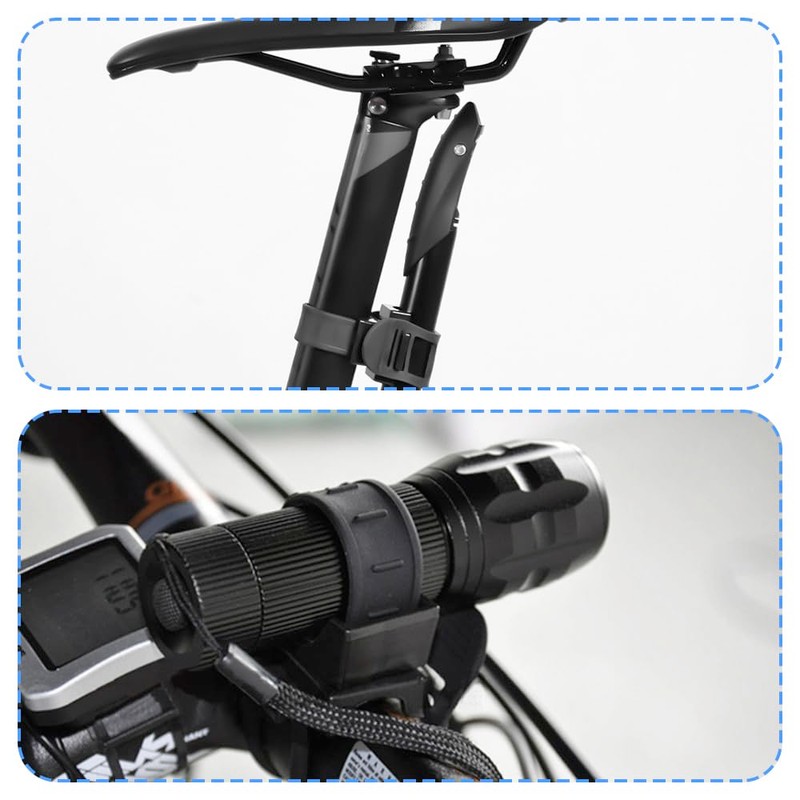 Juleioube 2 Pcs Bicycle Flashlight Mount Durable Bicycle Headlight Holder
