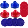 Upgraded Air Hockey Pucks and Paddles- 4 Red & 4