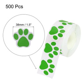 MECCANIXITY Adhesive Label Stickers Green 500Pcs Paw Prints Stickers 1.5inch Dog Paw Bear Paw Stickers for Children Teacher Fit Crafts Party