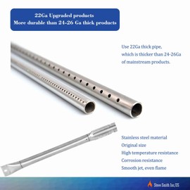 Tombili 15 7/8" Stainless Steel Grill Burners Replacement for Char Broil 463268706, 463261607, 463260307, 463248208, 466268008, Aussie 69F6U00KS1, Centro 2800, Thermos 461262407, 4-Pack