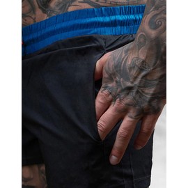 palglg Men's 4" Inseam Running Shorts with Zipper Pocket Without Lining Black L