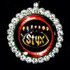 STYX BAND COME SAIL AWAY SET OF TWO RHINESTONES KEYCHAINS