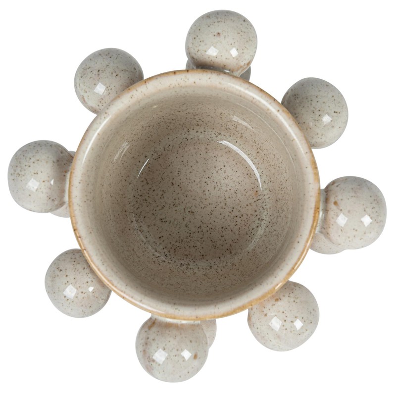 Bloomingville 4.25 Inches Round Stoneware Planter with Orbs and Reactive