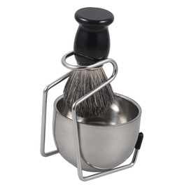 VICASKY 1 Set Men Shaving Brush Set with Foaming Bowl Stand Durable Badger Hair Brush Holder for Home Barber Use Convenient Shaving Cup Included