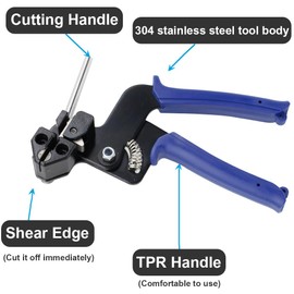 AIRTAK Stainless Steel Cable Ties Tool Zip Gun with Built-in Cutter,Metal Cable Tie Release Tool Included
