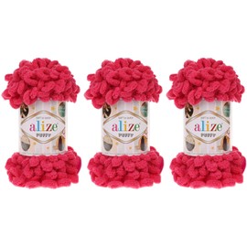 Alize Puffy, 100% Micro Polyester Hand Knitting Yarn, Thread Crochet Hand Knitting Art, Soft & Quick, 3 Skn 300 gr, 30 Yards, (Color 149)